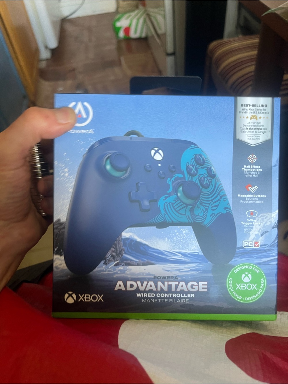 Xbox Advantage Wired Controller in Blue with Teal Accents